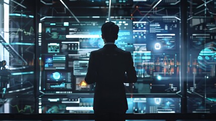 Aufkleber - The smart office. Graphical user interface (GUI). Business and technology concept.