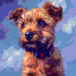 Terrier Dog Pixel Art Animal Portrait