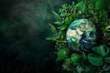 Wall Mural - World environment and Earth Day concept with globe and eco friendly enviroment.