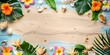 Colorful Tropical Beach Frame Elements
