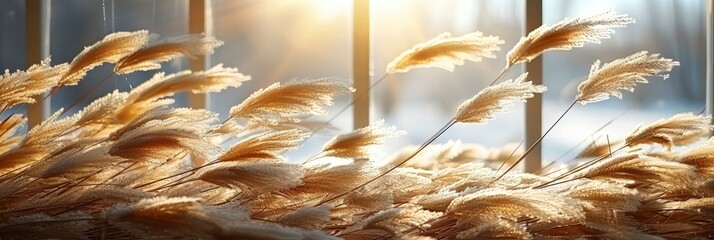 Wall Mural - Dry grass next to the window, Wallpaper Pictures, Background Hd