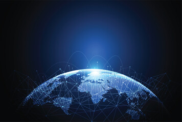 Wall Mural - global network connection. world map point and line composition concept of global business. vector i