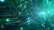© touseef - Futuristic digital technology banner: abstract circuit concept on green and blue background, innovation future data, internet network, ai big data, futuristic wifi connection - illustration