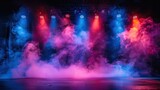 Fototapeta  - Intense smoke billowing from a stage during a performance