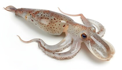 Squid on white background