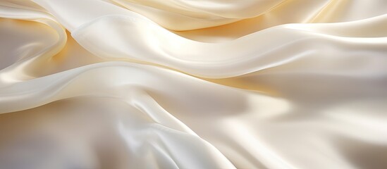 Poster - Elegant White Silk Fabric with a Delicate Texture Perfect for Wedding Backgrounds