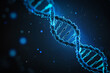 dna spiral on bokeh background with space for text