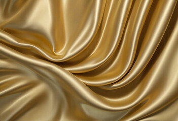 Elegant golden satin silk wave texture