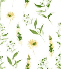 Wall Mural - seamless traditional flower pattern on white background
