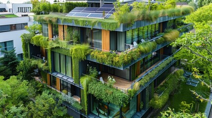 Wall Mural - Renewable energy solutions in a sustainable green building