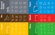 Ready sets of icons for separating trash. Vector elements are made with high contrast, well suited to different scales and on different media. Ready for use in your design. EPS10.
