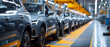 © ChutinanArt6 - world mass production car electric assembly line model Prepare for export and sale background banner copy space area