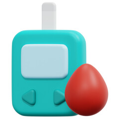 Sticker - diabetes test 3d render icon illustration