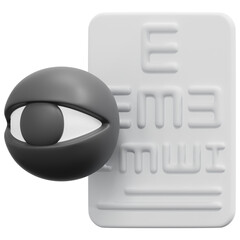 Poster - eye exam 3d render icon illustration