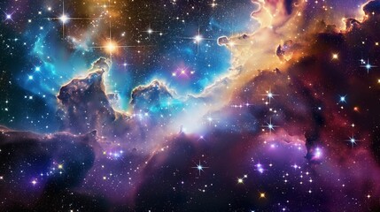 Wall Mural - Illustration of the vastness of the universe space.
