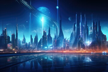 Techno Delights: Futuristic Cityscape