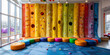 A bright indoor playground designed for children's leisure and active play, ensuring safety and fun.