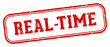 real-time stamp. real-time rectangular stamp on white background
