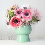 Fototapeta Storczyk - Beautiful bouquet of anemones