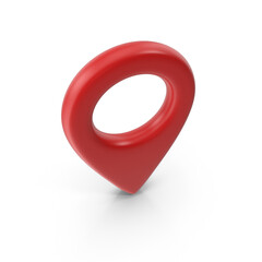 Map pointer pin isolated on white background