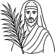 Jesus Palmsonntag - Ausmalbild für Kinder zu Ostern