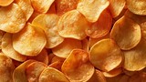 Fototapeta Przestrzenne - Image of crispy potato chips background.