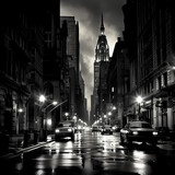 Fototapeta Londyn - Classic black and white cityscape. 