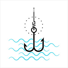 Canvas Print - Fishing Hook Icon Design Set