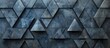 Abstract 3D Wall of Triangles in Dark Silver and Indigo, To provide a modern, artistic, and unique background for interior design, office decor, or