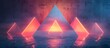 Neon Triangles A Vintage Minimalist Landscape, A striking and unique image, perfect for adding a pop of color and a modern, futuristic aesthetic to
