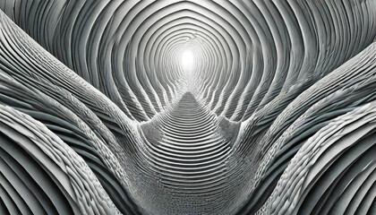 Wall Mural - close up of a black and white way hypnotic illusion art design