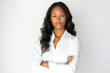 Empowered Black Woman in Stylish White Shirt