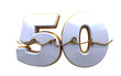 3d rendered number 50 on transparent background celebration  years