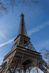 The Eiffel Tower in landscape of Paris, France