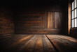 Old dark vintage weathered wooden room