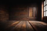 Fototapeta Mapy - Old dark vintage weathered wooden room
