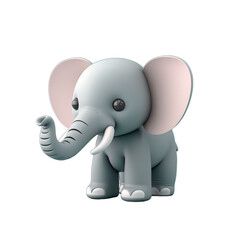 Sticker - 3d elephant with a ball