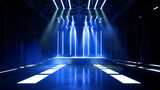 Fototapeta  - Set of spotlights. Stage, podium. Light effects