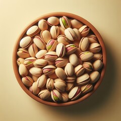 Wall Mural - pistachio nuts on white background