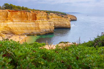 Wall Mural - Picturesque view of the Benagil beach in Algarve. Praia de Benagil beach, Algarve Portugal, Europe.