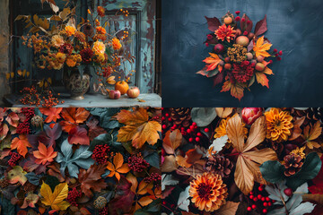 Wall Mural - autumn leaves in the garden