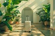 Luxury baggage at hotel. travel concept. Generative AI