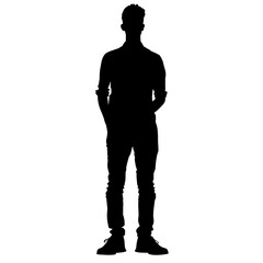 Wall Mural - A man is standing in front of a white background Isolated on transparent background, PNG