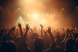 Fototapeta  - Atmospheric background with a crowd of people hanging out at a concert