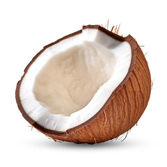 Wall Mural - half coconut isolated on transparent or white background, png