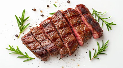 steak on white background