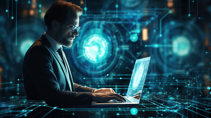 Person working on laptop