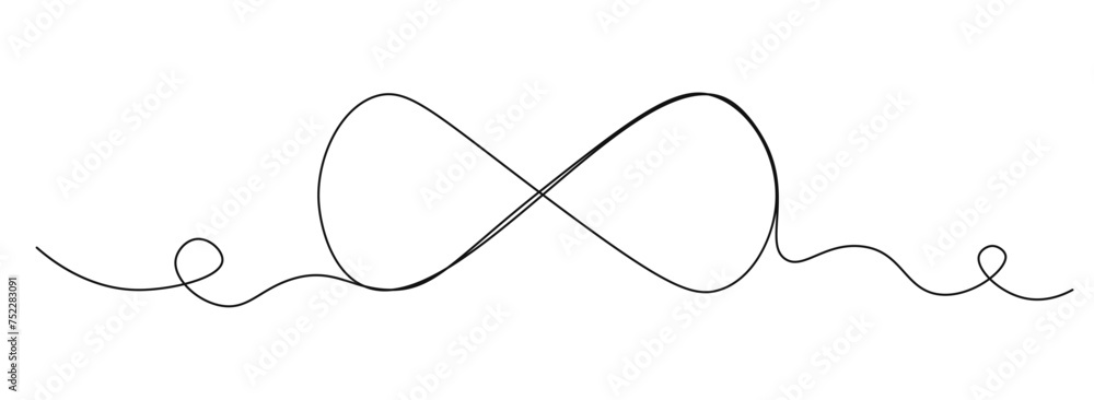 Continuous line drawing rpund infinity loop infinite symbol ...