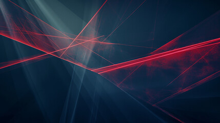 Wall Mural - graphic abstraction in dark blue colors with laser red lines