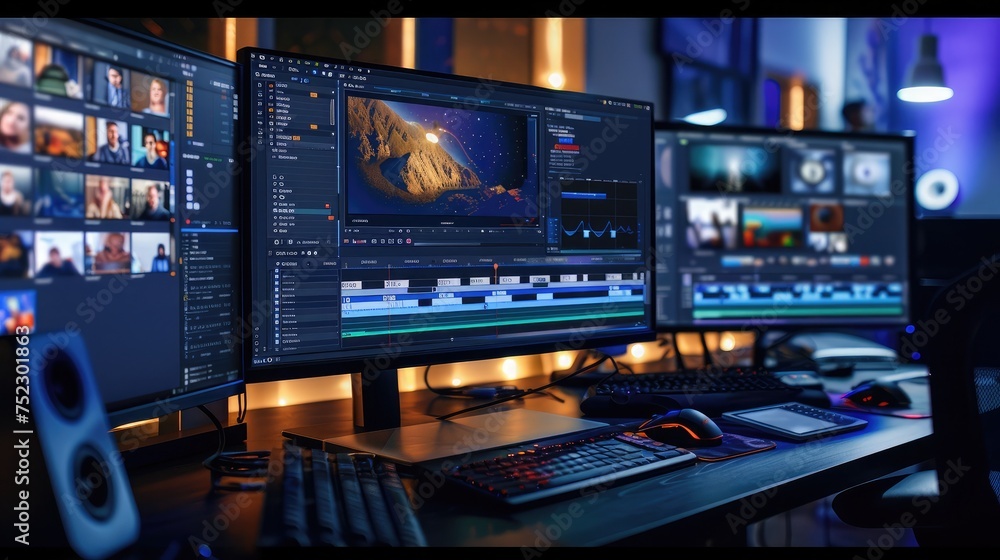 Professional video editing time line Stock Photo | Adobe Stock